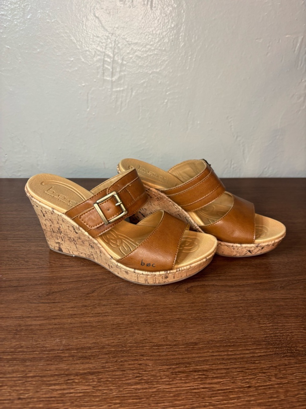 BOC Born Concept Wedge Slide Sandals - Brown